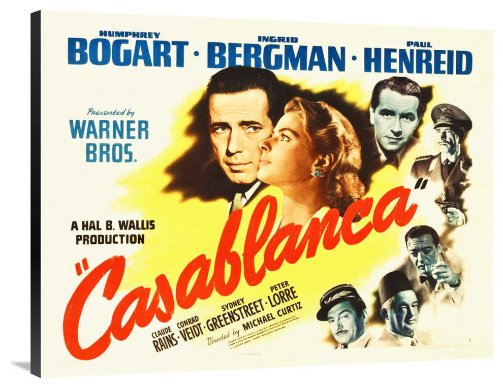 "Casablanca Poster" Stretched Canvas Giclee by Hollywood Photo Archive, 40x31"