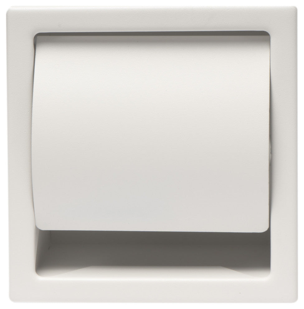 White Matte Stainless Steel Recessed Toilet Paper Holder With Cover