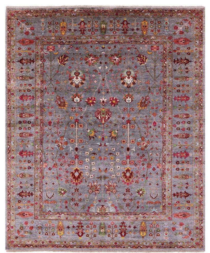 8' 3" X 10' 1" Persian Tabriz Hand Knotted Wool Rug Q7411