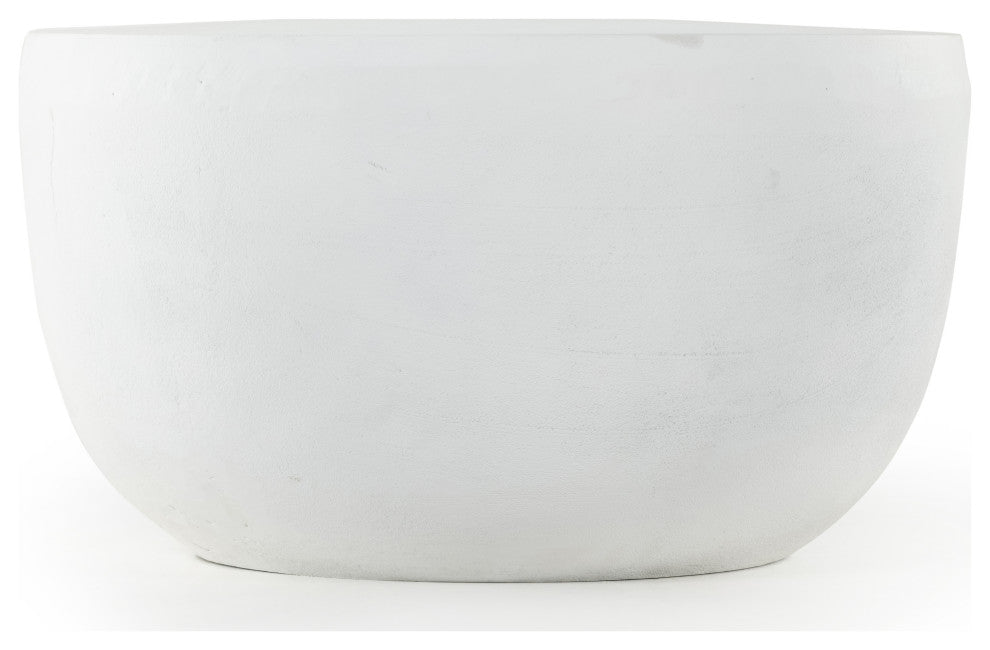 Basil Outdoor End Table-Matte White