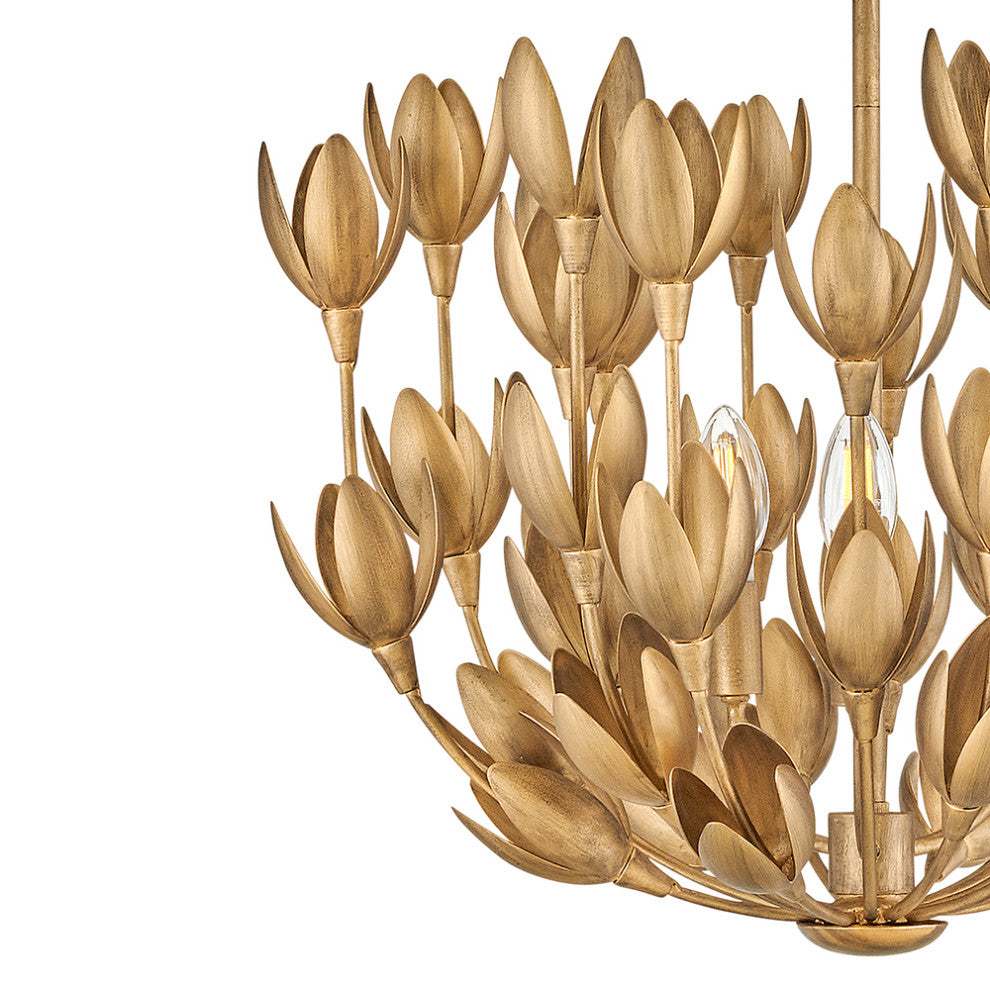 Hinkley 20" Flora Convertible Semi-Flush Ceiling Light, Burnished Gold