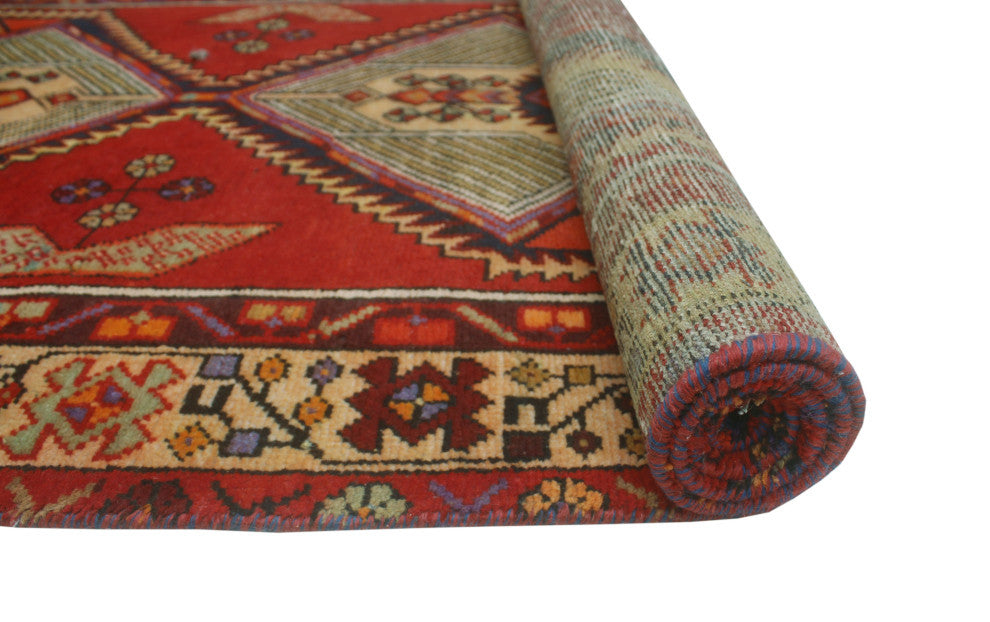 Fine Vintage Distressed Nicol Rust/Beige Runner, 3'5x10'6