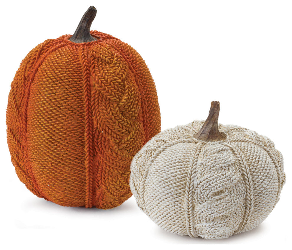 Woven Sweater Design Pumpkin, Set of 2