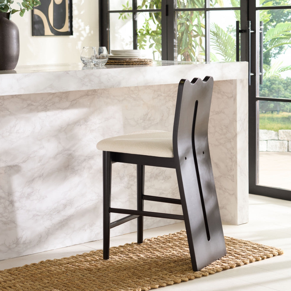 Safavieh Kieran Counter Stool, Creme/Black