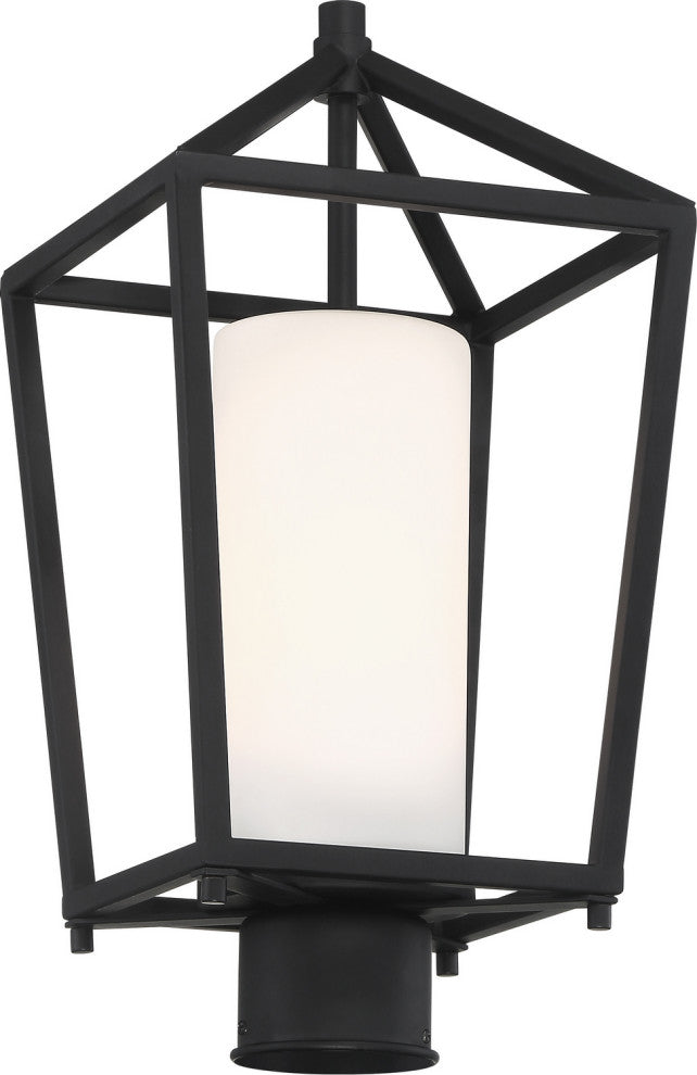 Hopewell One Light Post Lantern, Matte Black
