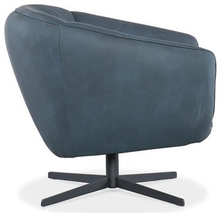 Hooker Furniture Mina Contemporary Leather Swivel Chair in Blue