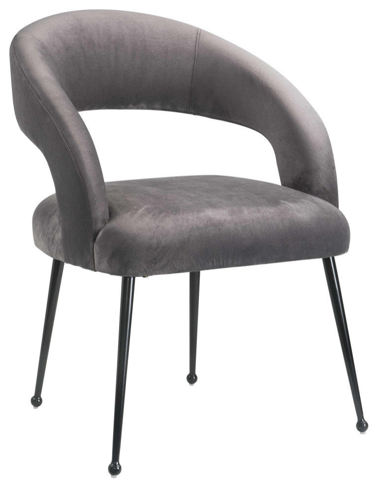 TOV Furniture Rocco Grey Velvet Dining Chair
