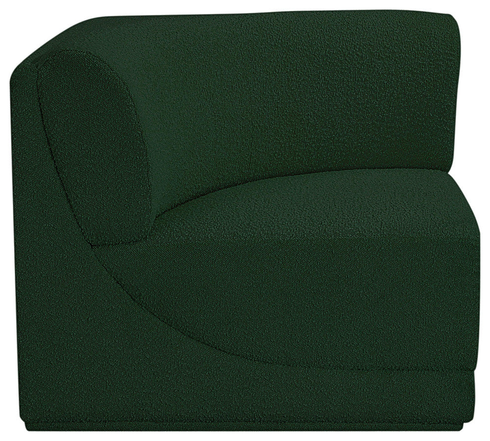 Ollie Black Boucle Fabric Chair, Green, Corner Chair