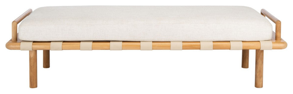 Safavieh Couture Constantine Teak Bench, Natural/White