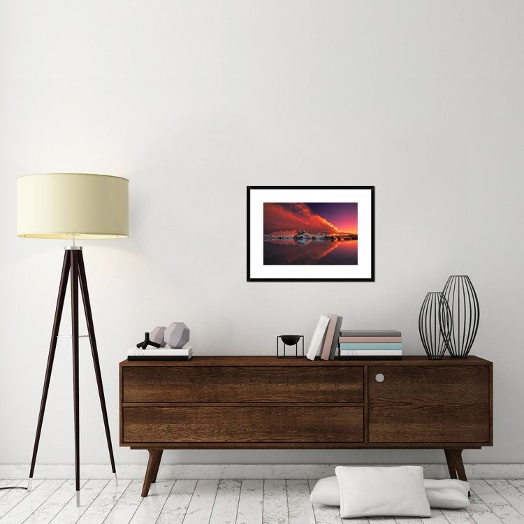 "Ice and Fire" Framed Digital Print by Thorsteinn H. Ingibergsson, 30x22"