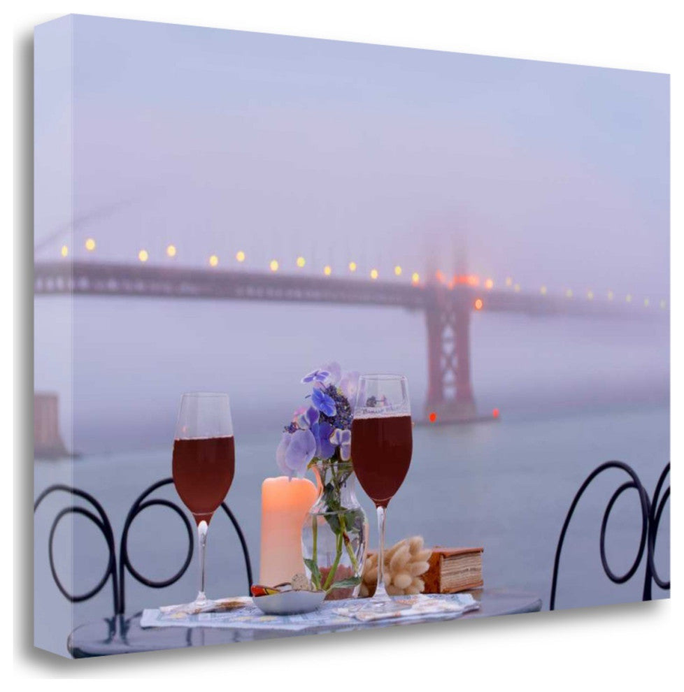 Up Close Wine Time Golden Gate Bridge 1 Giclee Wrap Canvas Wall Art