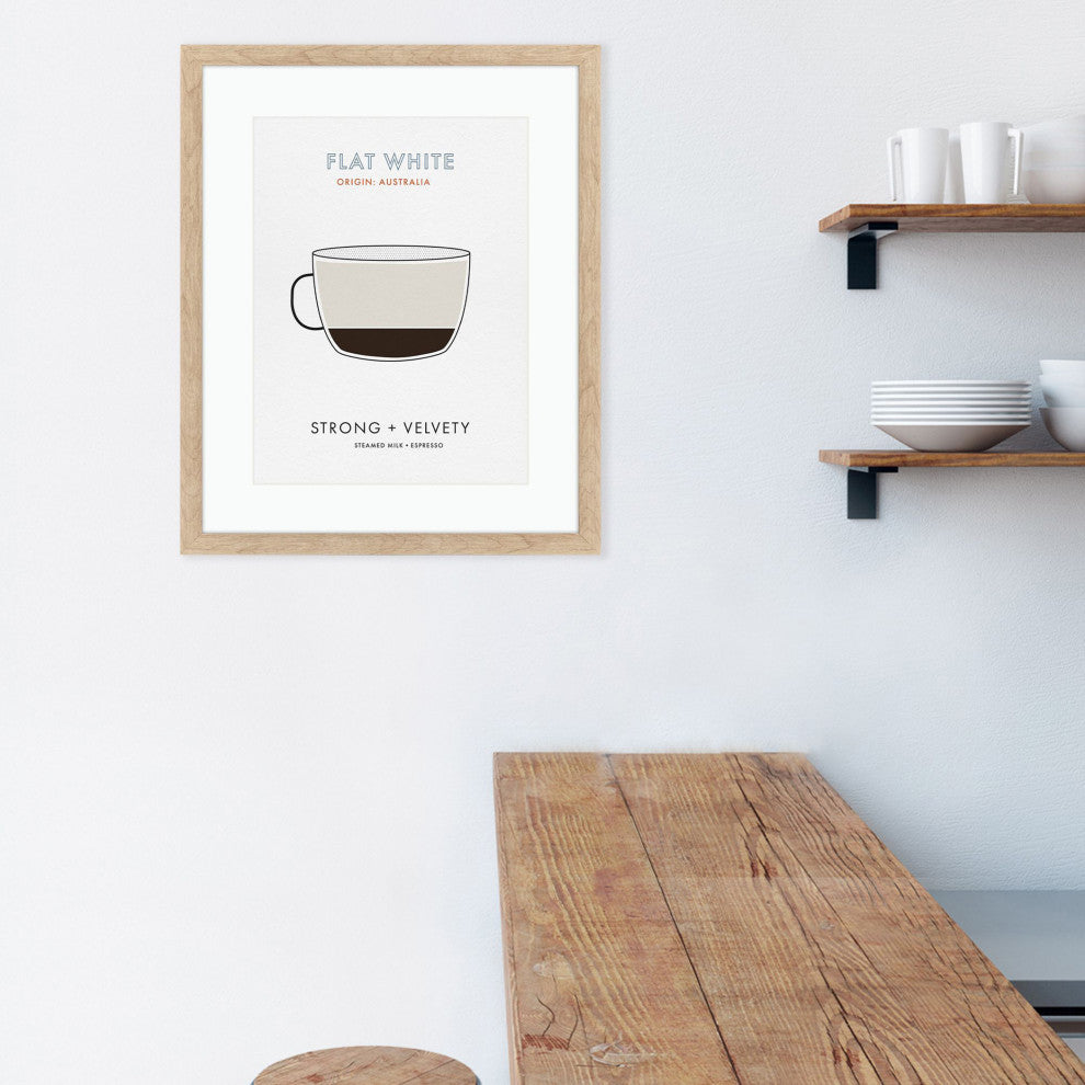 Flat White Framed Art