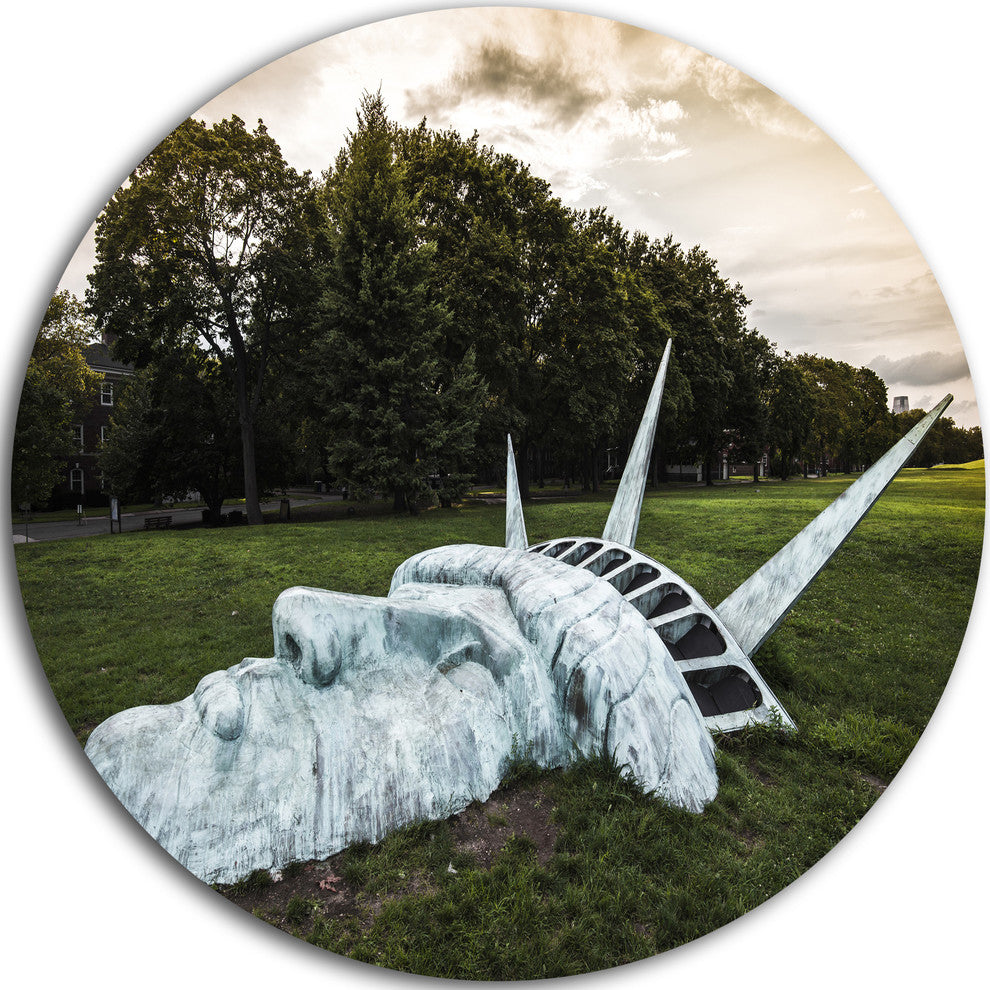 Statue Of Liberty, Landscape Photography Round Wall Art, 38"