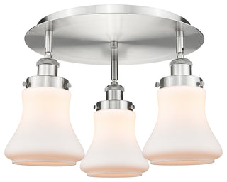 Innovations Bellmont 3 17.75" Flush Mount Satin Nickel