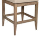Vivid Outdoor Patio Counter Stool, Light Eucalyptus Wood Taupe Olefin Cushions
