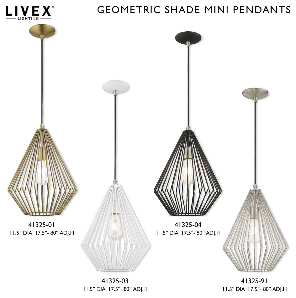 Livex Lighting Antique Brass 1-Light Mini Pendant