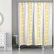 Folk Floral Stripe Pattern in Yellow Shower Curtain