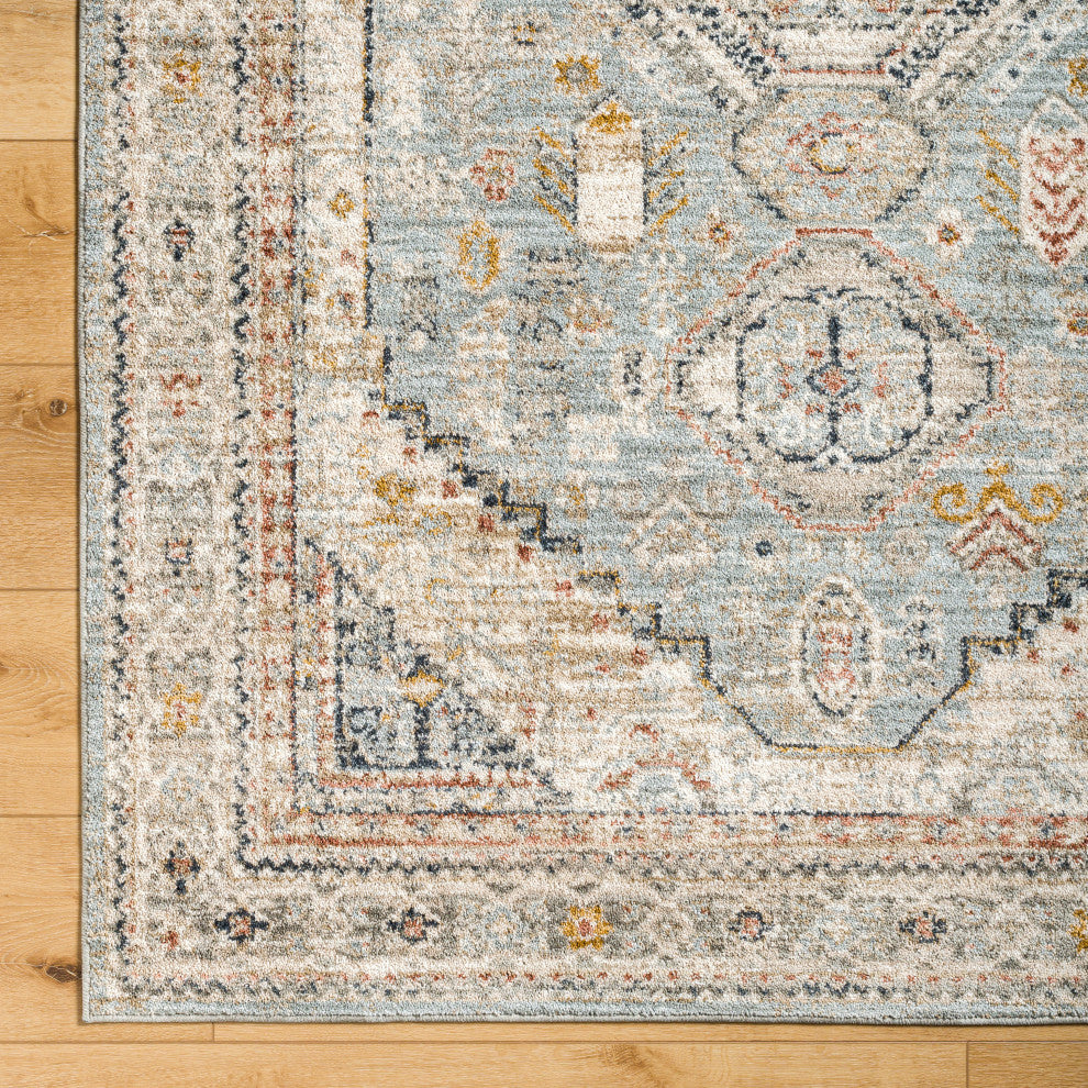 Surya Beckham BCM-2322 Machine Woven Area Rug, Ice Blue, 9' x 12'2"