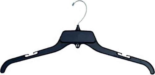 Unbreakable Black Plastic Top Hanger Black, Set of 25