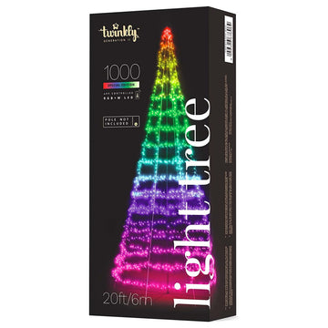 Twinkly Light Tree  App-controlled Flag-pole Christmas Tree with 1000 RGB+W (16