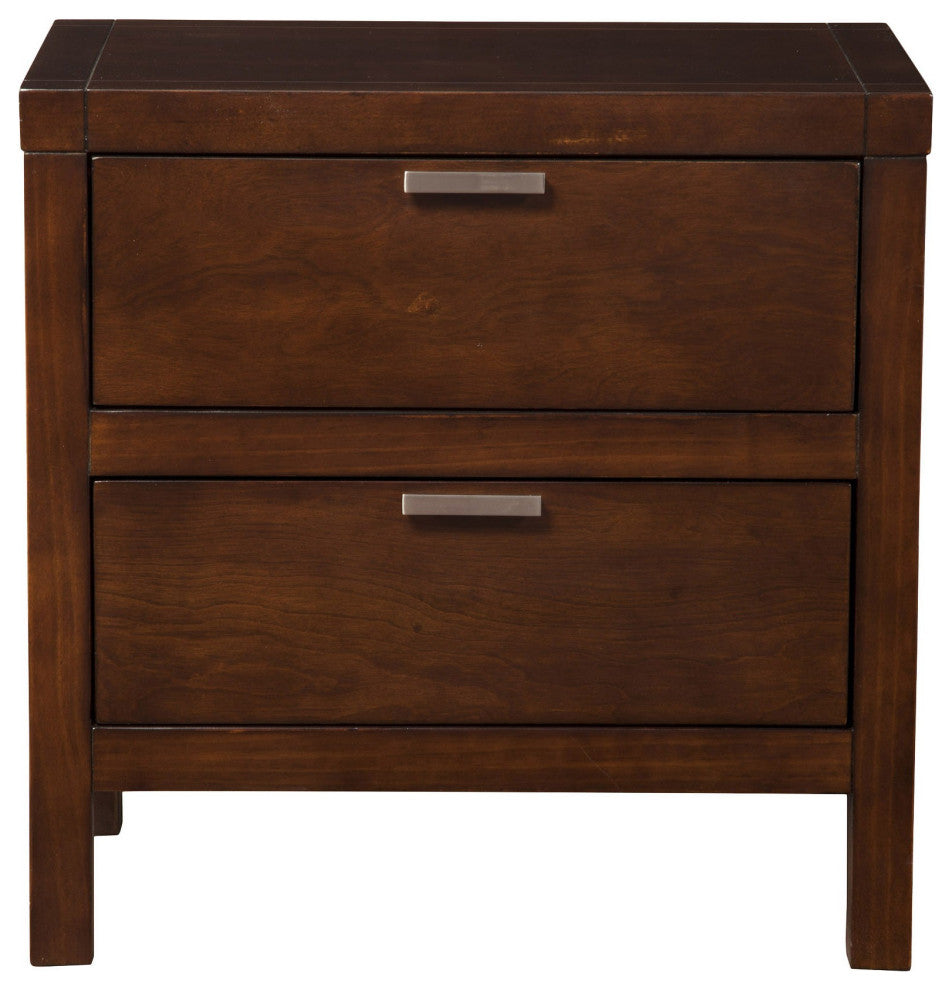 Cappuccino Contempo Wooden Two Drawer Nightstand