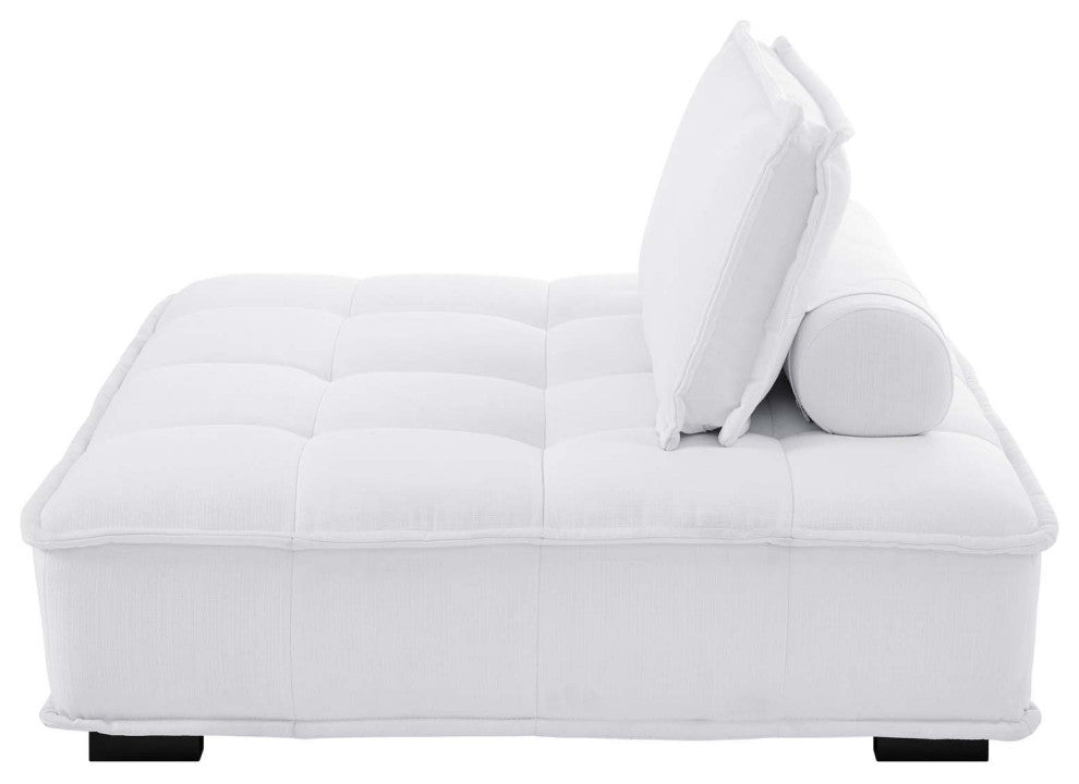 Modular Deep Tufted Sectional Sofa Set, White, Fabric, Modern, Cafe Hospitality