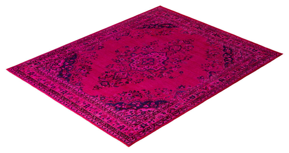 Fine Vibrance, One-of-a-Kind Handmade Area Rug Pink, 7' 1" x 8' 5"