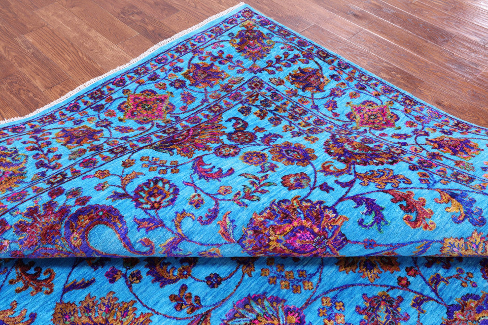 9' 0" X 12' 2" Persian Handmade Wool & Silk Rug - Q13495