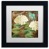 Color Bakery 'Alabaster Hydrangea' Art, Black Frame, White Matte, 11"x11"