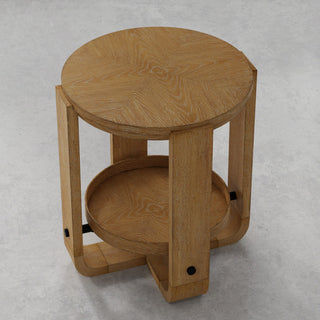 Round End Table With Shelf