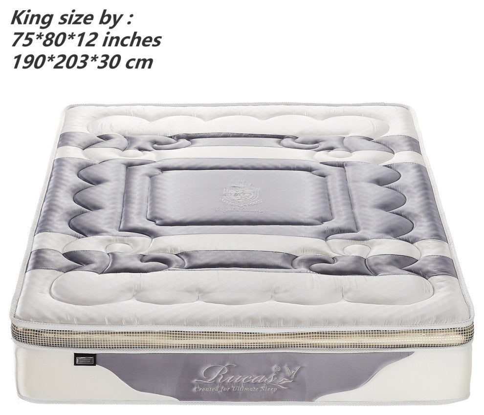 12"? Medium Euro Top Memory Foam Hybrid Pocket Spring Mattress, King