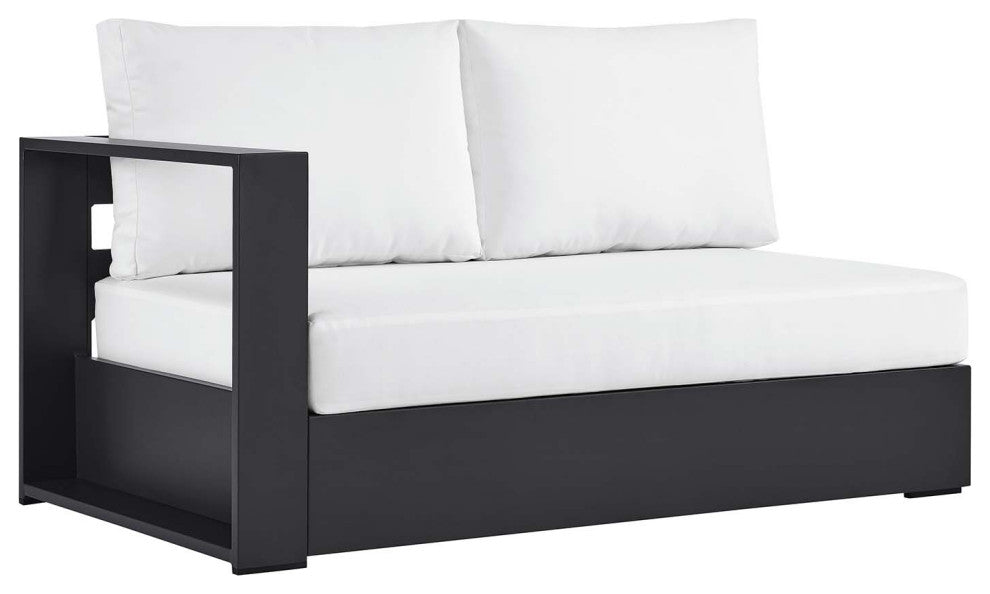 Tahoe Outdoor Patio Powder-Coated Aluminum Modular Left-Facing Loveseat - Gray W