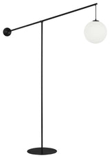 Holly Transitional 1 Light Matte Black White Metal Floor Lamp