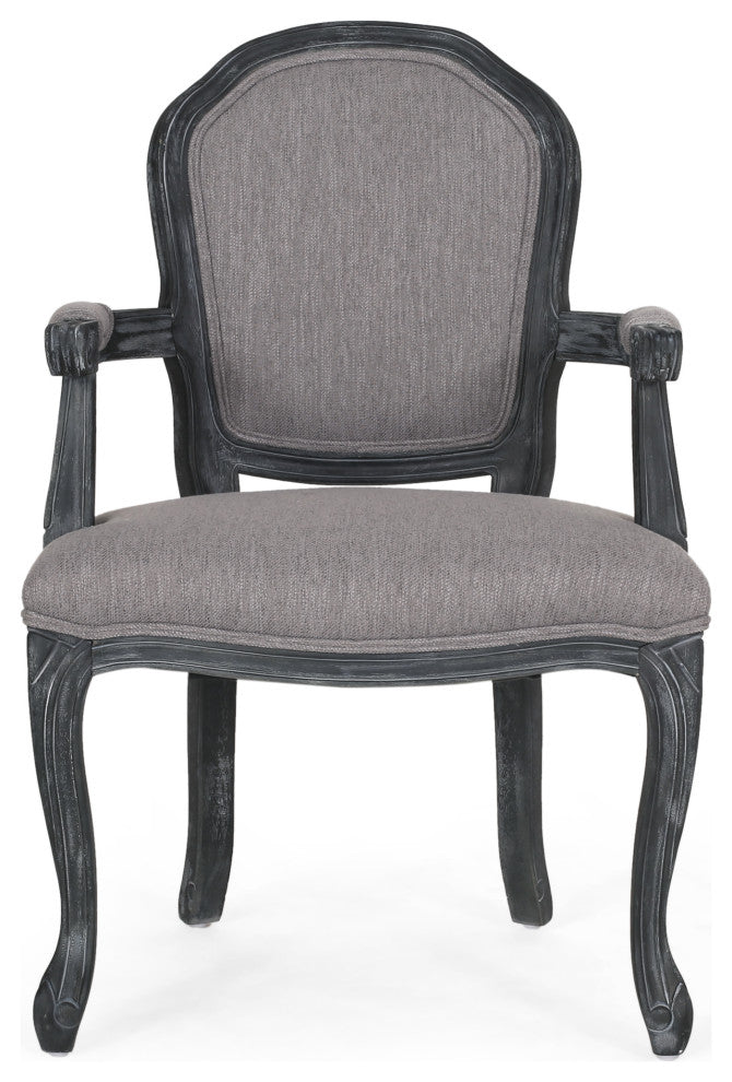 Fairgreens Traditional Upholstered Dining Chairs, Set of 2, Gray