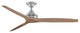 Fanimation Spitfire Ceiling 60" Fan, Brushed Nickel With Natural Wood Blades