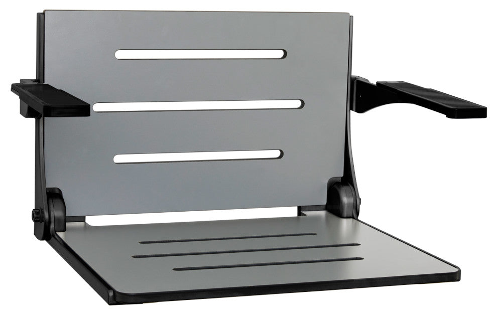 Seachrome Silhouette Comfort Shower Seats with Arms, Gray Seat, Matte Black Frame