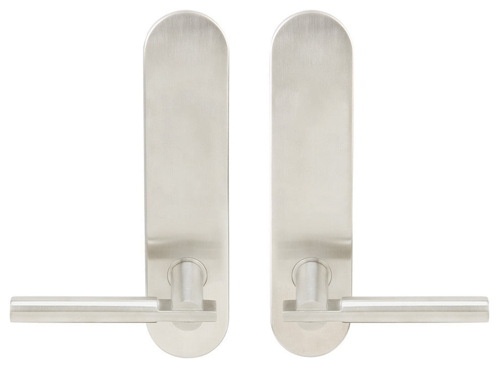 Sequoia Lever, Tubular Privacy, 2-3/8" Backset, Satin Stainless Steel