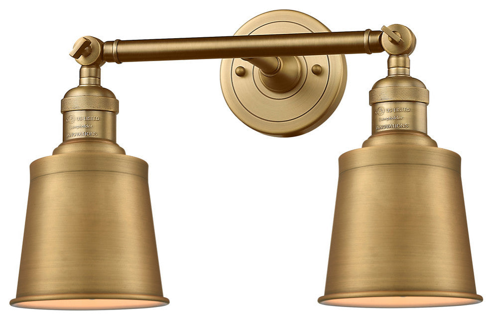 Addison 2-Light Bath Vanity-Light, Brushed Brass, Brushed Brass