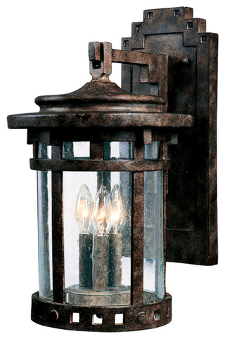 Maxim 3134 Santa Barbara 16" 3 Light Wall Sconce - Sienna / Seedy Glass