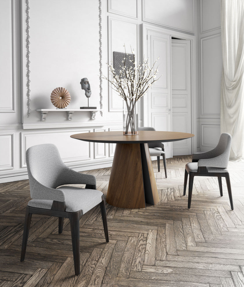 Dumfries Dining Chair in Storm Gray Fabric and Seared Ash