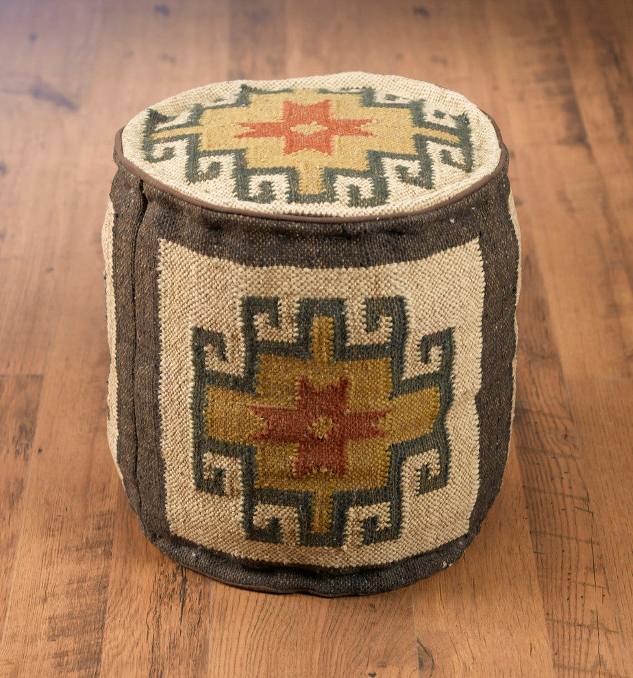 Round Kilim Pouf