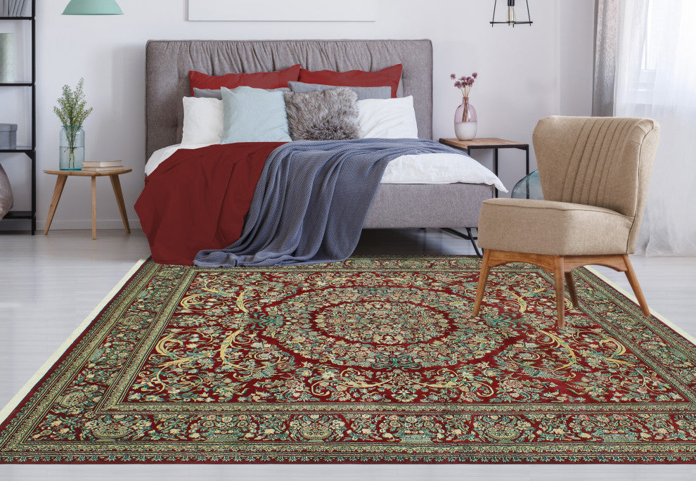 Pak-Persian Corliss Red/Light Gold Rug, 8'0x9'7