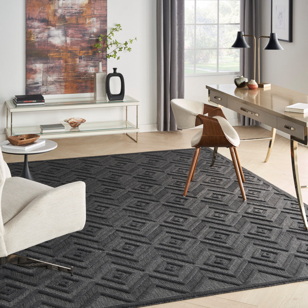 Nourison Versatile 7' x 10' Charcoal/Black Modern Area Rug