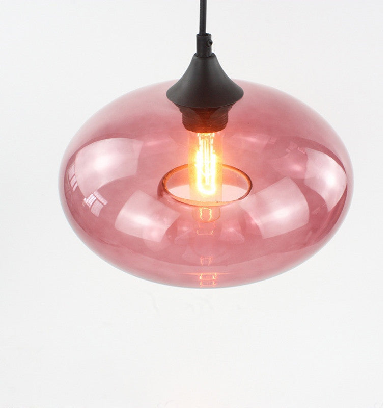 MIRODEMIÂ® Tourrettes-sur-Loup Loft Glass Pendant Lamp, Wine Red