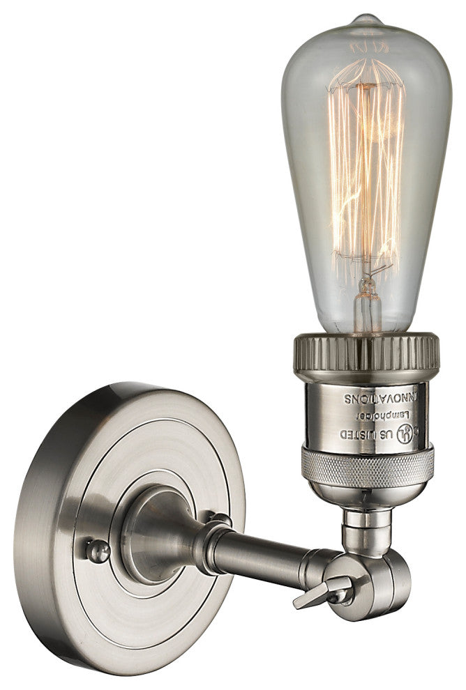 Bare Bulb 1 Light Sconce, Brushed Satin Nickel