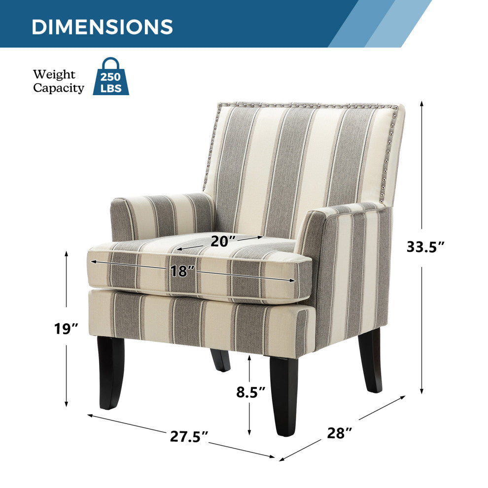 Herrera Classic Armchair With Pattern, Gray