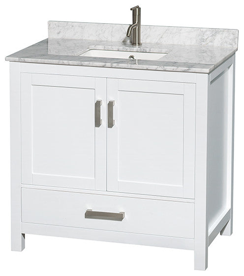 Wyndham WCS141436SWHCMUNSM24 36 Inch Single Bathroom Vanity in White