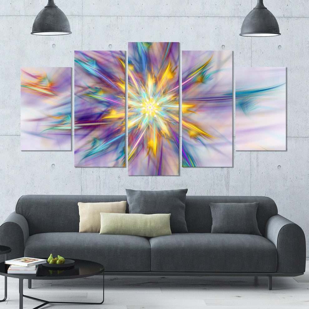 Large Exotic Colorful Flower, Large Floral Canvas Art Print, 60"x32", 5 Panels
