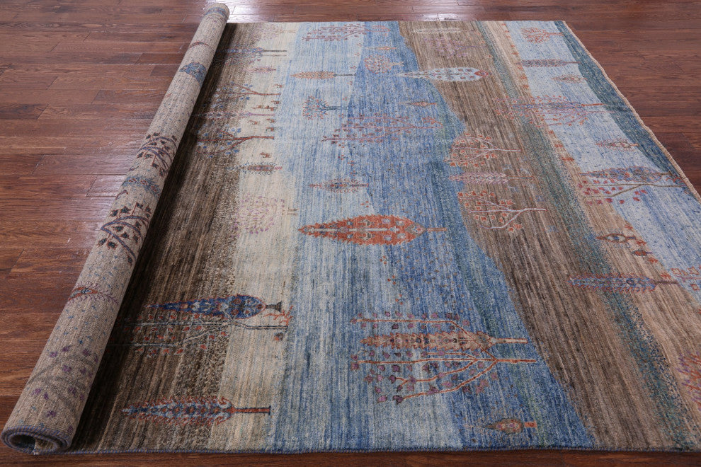 8' 0" X 9' 9" Tribal Persian Gabbeh Hand Knotted Rug Q5267