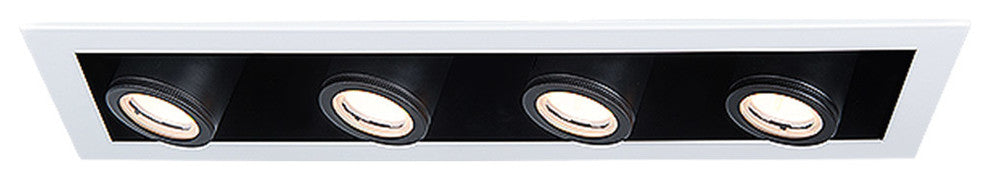 Silo LED Multiple Four-Light IC-Rated Airtight Housing, Light 3000K, White Black